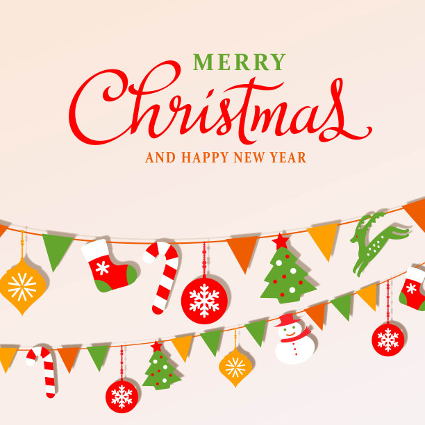 圣诞快乐彩旗图片下载