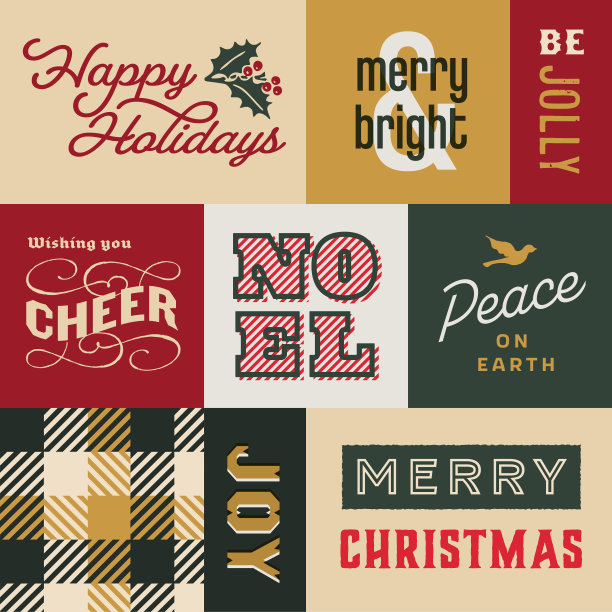 圣诞快乐季节拼贴和图案图片下载