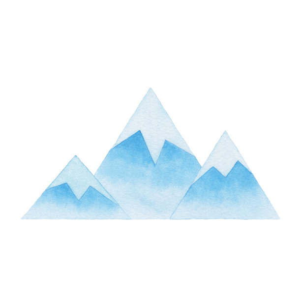 水彩冬季山图片下载