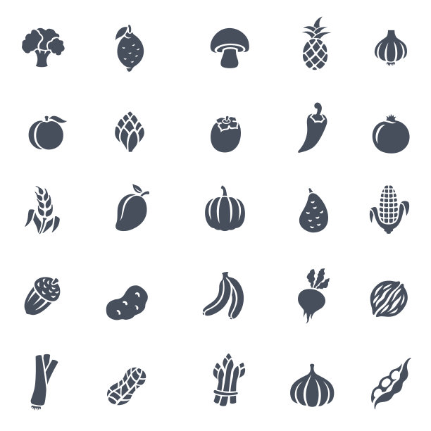 水果和蔬菜图标设置图片下载