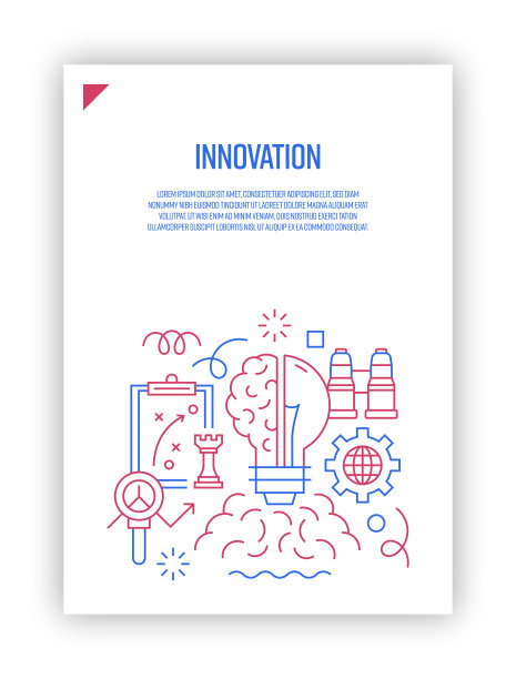 插图创新概念向量集。线条艺术风格的网页，横幅，海报，印刷等背景设计。矢量插图。图片下载