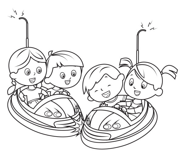 涂色书，儿童在游乐场躲避玩具图片下载