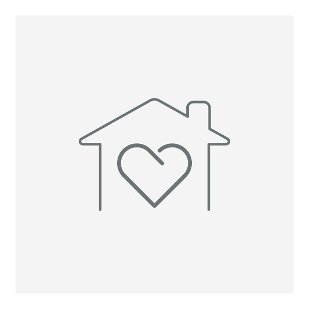 呆在家里的概念，家爱心的图标图片下载