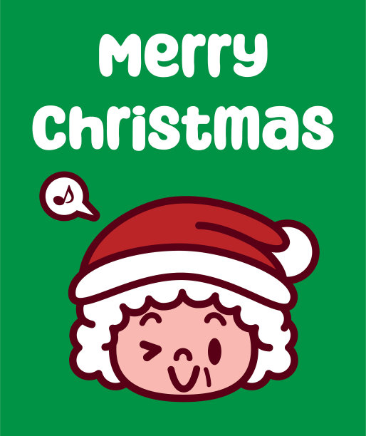戴着圣诞帽的奶奶祝您圣诞快乐图片下载