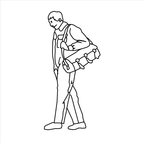 一个人回家的草图图片下载