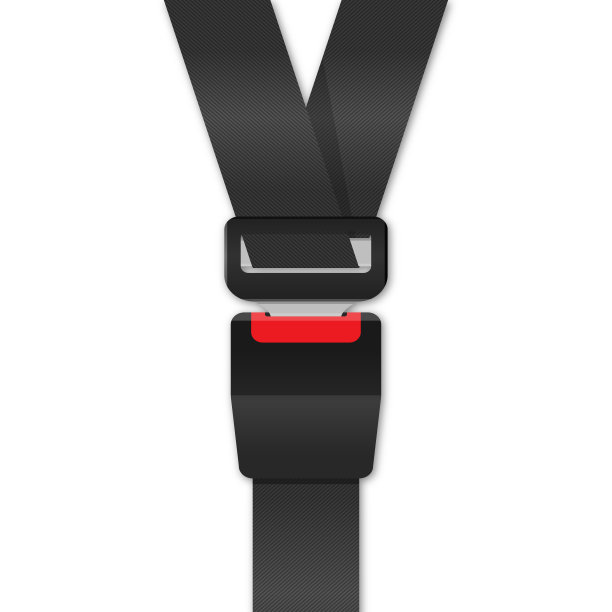 安全乘客安全带。用扣件和白色背景上的黑色带子挡住。矢量图图片下载