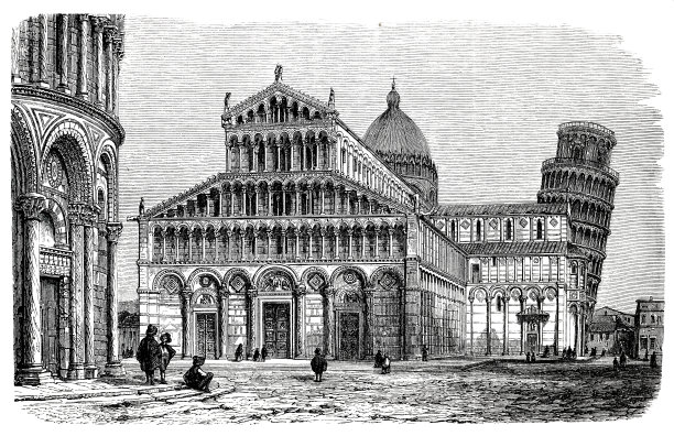 意大利比萨大教堂和斜塔图片下载