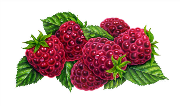 白色背景下的浆果特写镜头图片下载