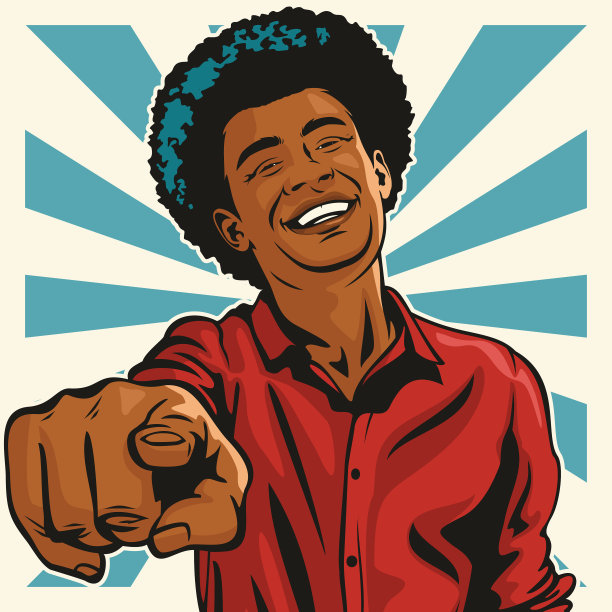 快乐大笑的黑人指着你图片下载