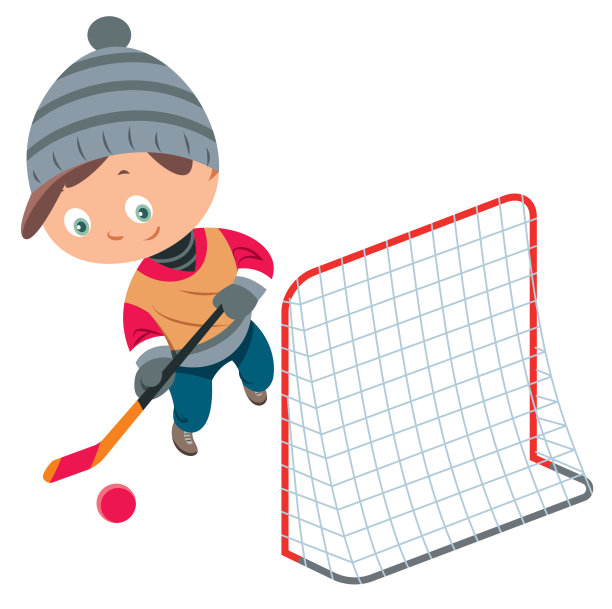 小男孩在打冰球图片下载