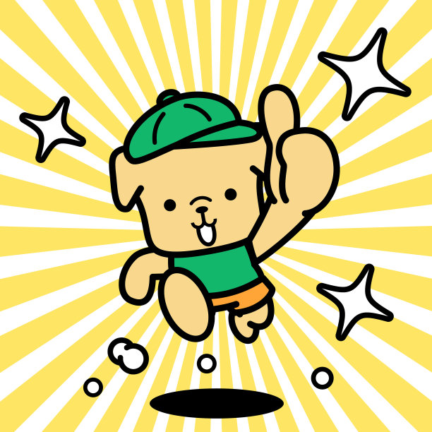 戴着棒球帽的可爱狗狗竖起大拇指奔向镜头图片下载