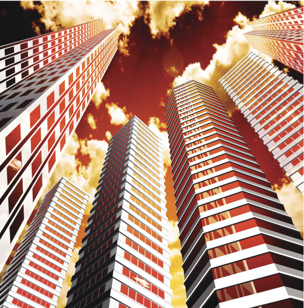 日落和市中心地区图片下载