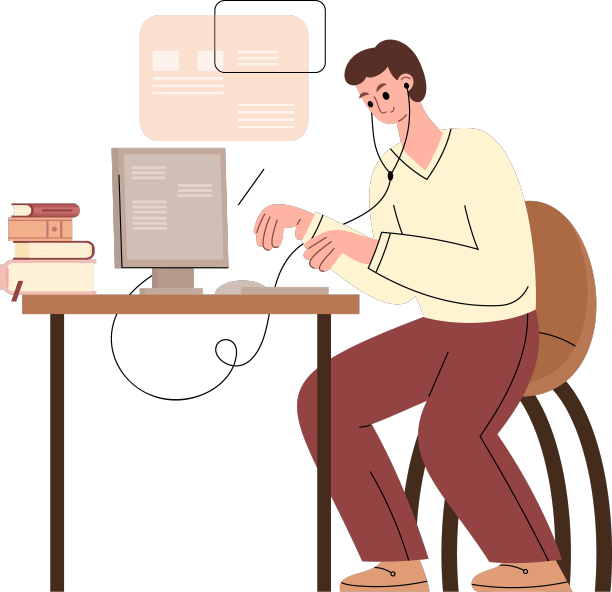 一名男子在虚拟教室听课图片下载