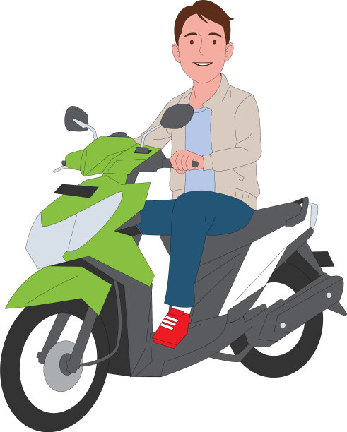 一名男子骑摩托车不戴头盔图片下载