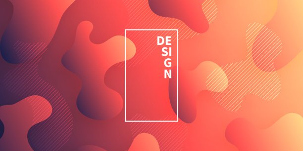 在红色渐变背景上使用流体形状的抽象设计图片下载