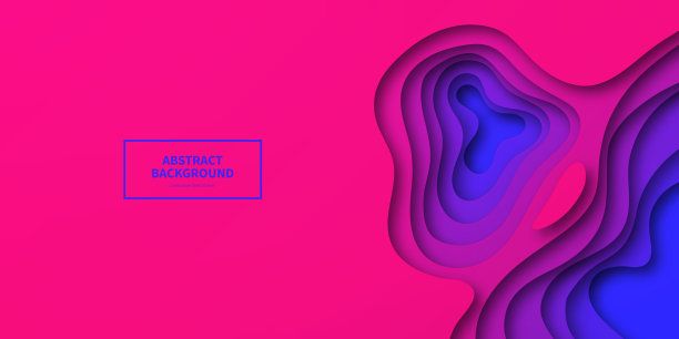 剪纸背景-紫色抽象波浪形状-时尚的3D设计图片下载
