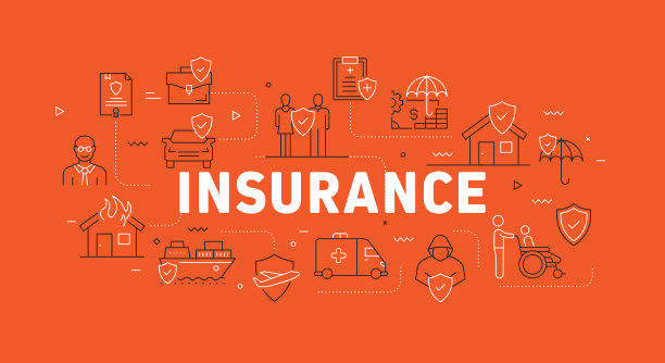 保险和保护相关的现代线条风格矢量插图图片下载