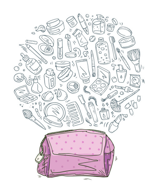 化妆包速写套装图片下载