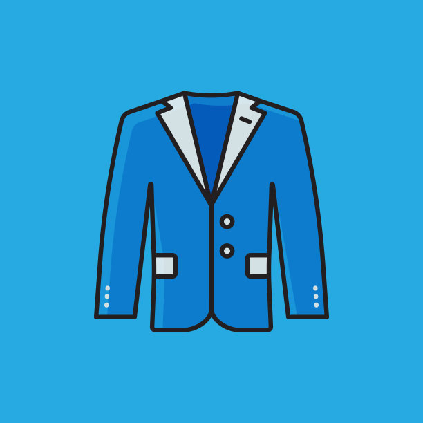 平面线设计风格夹克图标，轮廓符号矢量插图图片下载