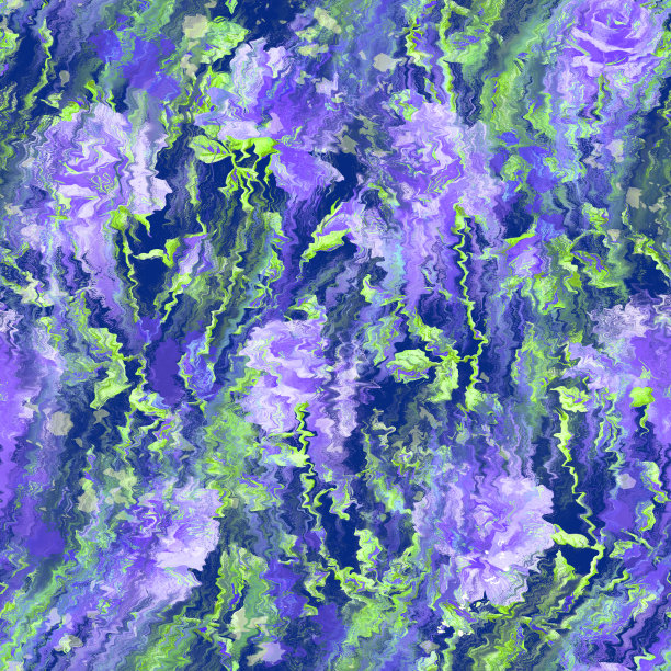 无缝垃圾碎花扭曲图案。在脏的酸洗质地上退化的花蕾。现代植物背景。模糊变形玫瑰印花。图片下载