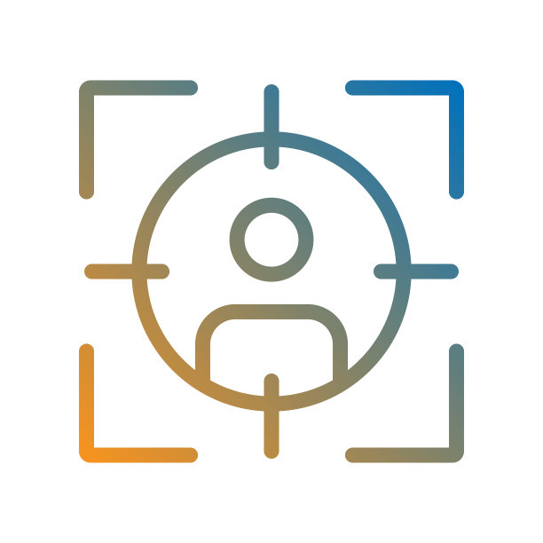 目标观众线图标，轮廓矢量符号图片下载