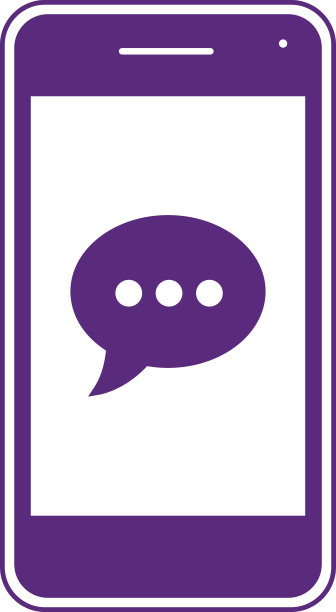 紫色短信泡泡智能手机图片下载