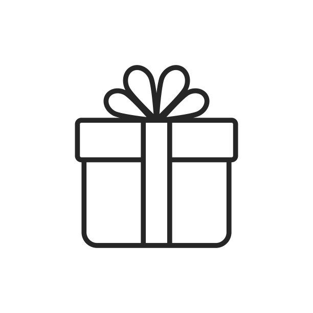 礼品与丝带线图标。可编辑的中风。像素完美。移动和网络。图片下载
