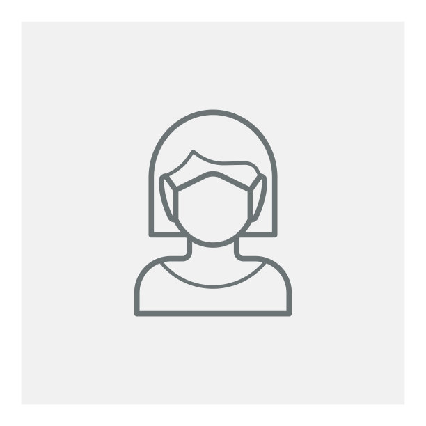 戴着医用口罩的女人图标图片下载