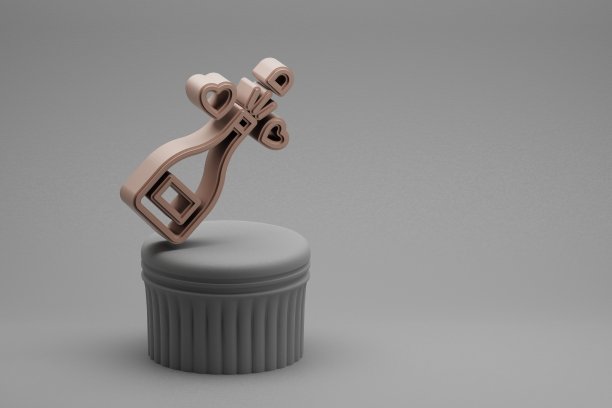 美丽的抽象插图，香槟符号图标在一个柱和美妙的背景。3 d渲染插图。背景图案设计。母亲的一天。图片下载