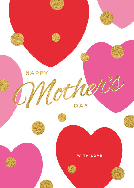 母亲节贺卡与抽象的心。母亲节快乐。图片下载