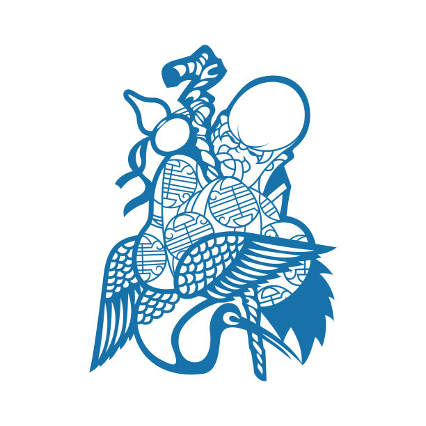 长寿之神(中国剪纸图案)图片下载