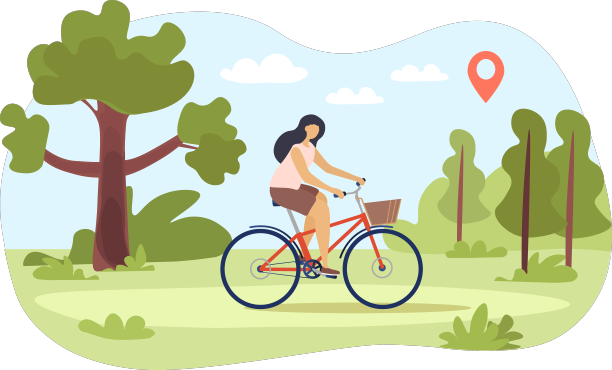 女人骑自行车的概念图片下载
