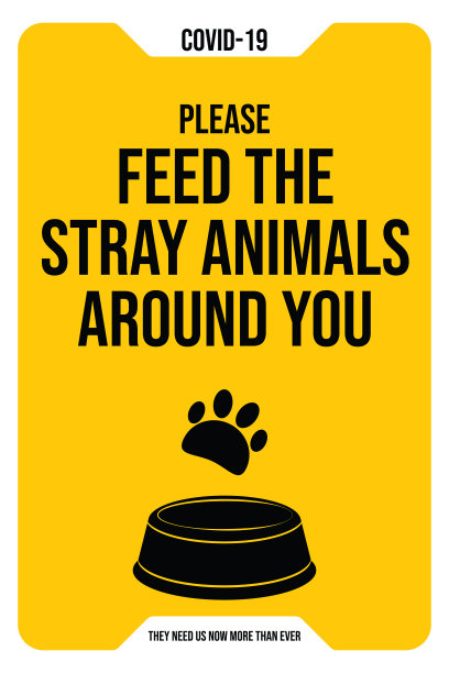 请给流浪动物喂食。COVID-19流感大爆发的危险，流感毒株病例作为大流行概念横幅平面风格插图素材插图图片下载