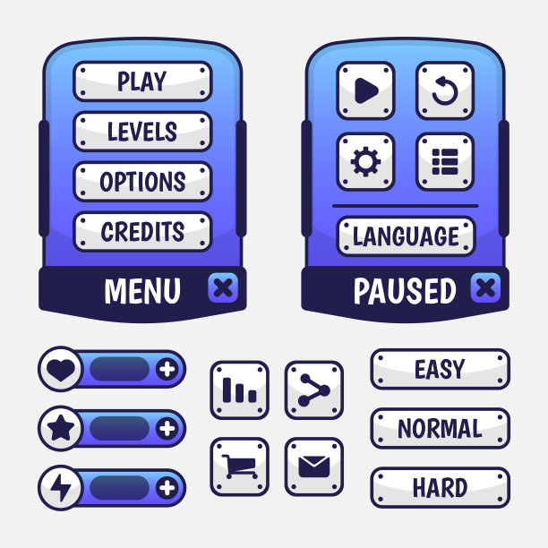 一套游戏菜单选择rpg和冒险游戏图片下载