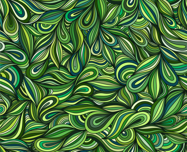 绿色无缝的涂鸦图片下载