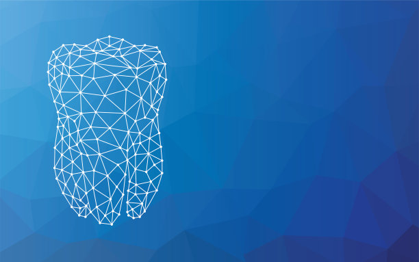 牙科多边形牙齿几何三角形设计牙科背景复制空间图片下载