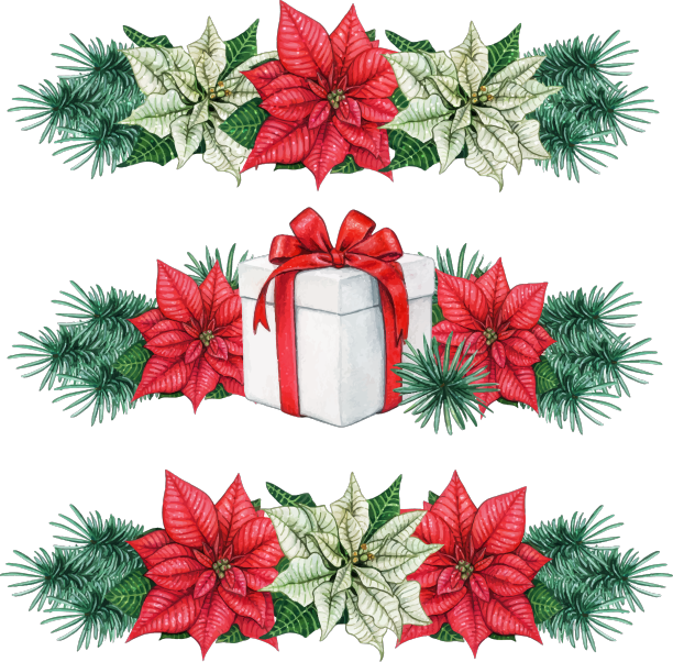 水彩圣诞线分隔装饰图片下载