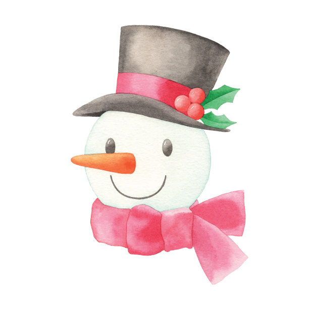 水彩雪人图片下载
