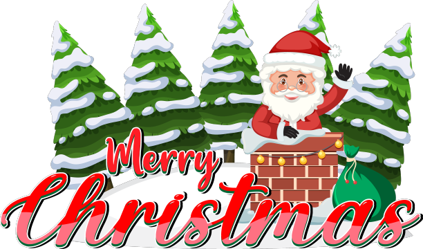 圣诞快乐文字设计与圣诞老人图片下载