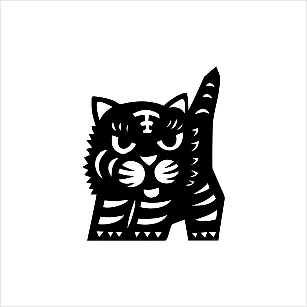 虎，剪纸虎，十二生肖，虎年图片下载