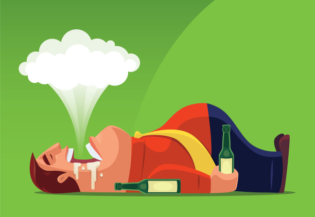 商人仰面躺着，手里拿着一瓶啤酒图片下载