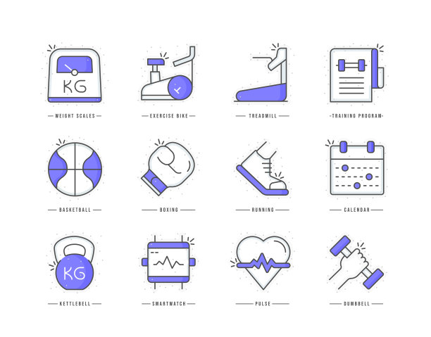 健身平线彩色图标图片下载