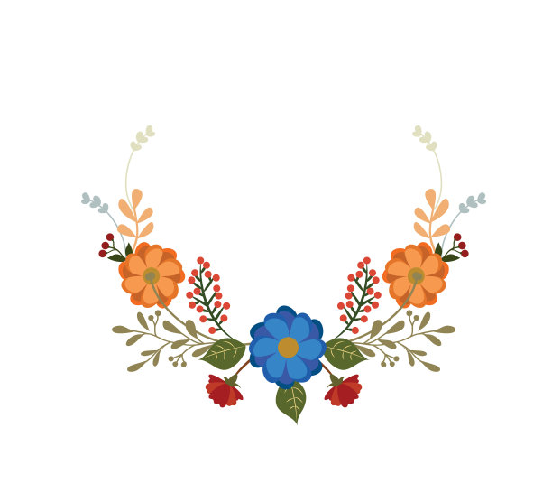 秋季卡片与手绘元素装饰图片下载