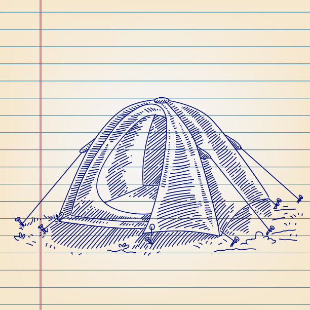 在横格纸上画帐篷图片下载