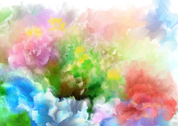 春花彩绘艺术背景图片下载
