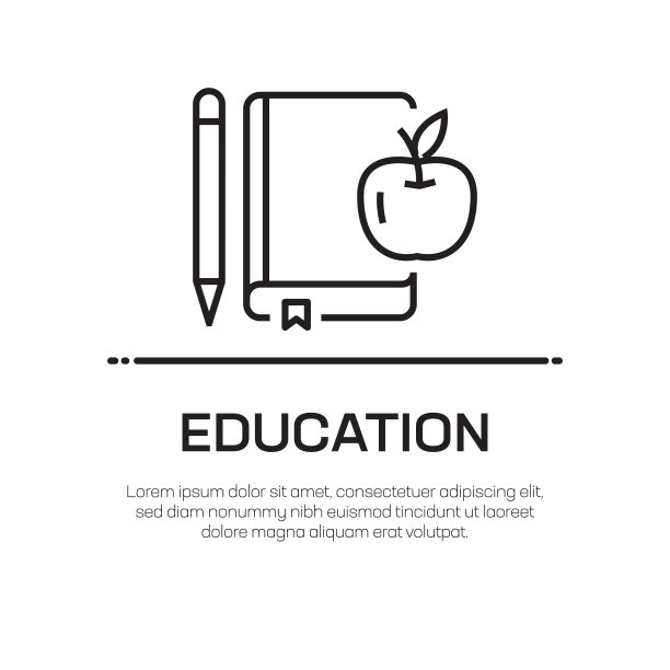 教育矢量线图标-简单的细线图标，优质的设计元素图片下载