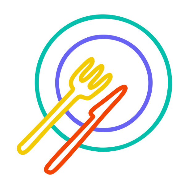 手绘餐具图标图片下载