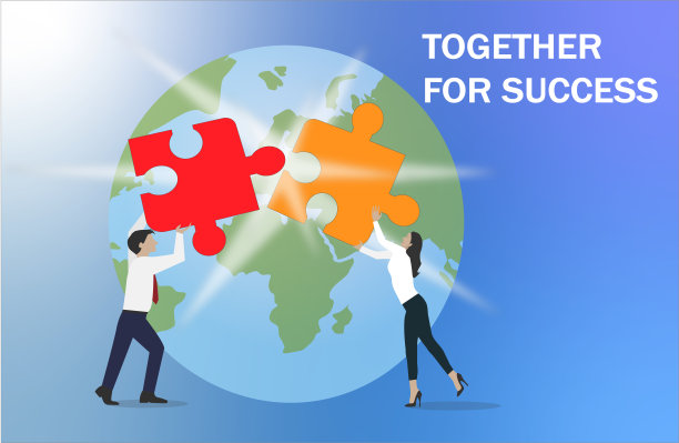 拼图和全球网络概念。图片下载