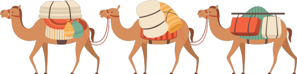 骆驼队是沙漠中行走的动物图片下载