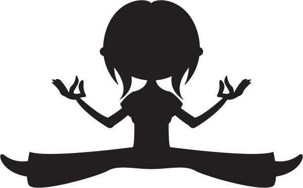 瑜伽的女孩轮廓图片下载